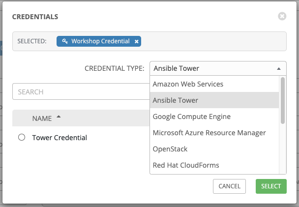 switch credential type
