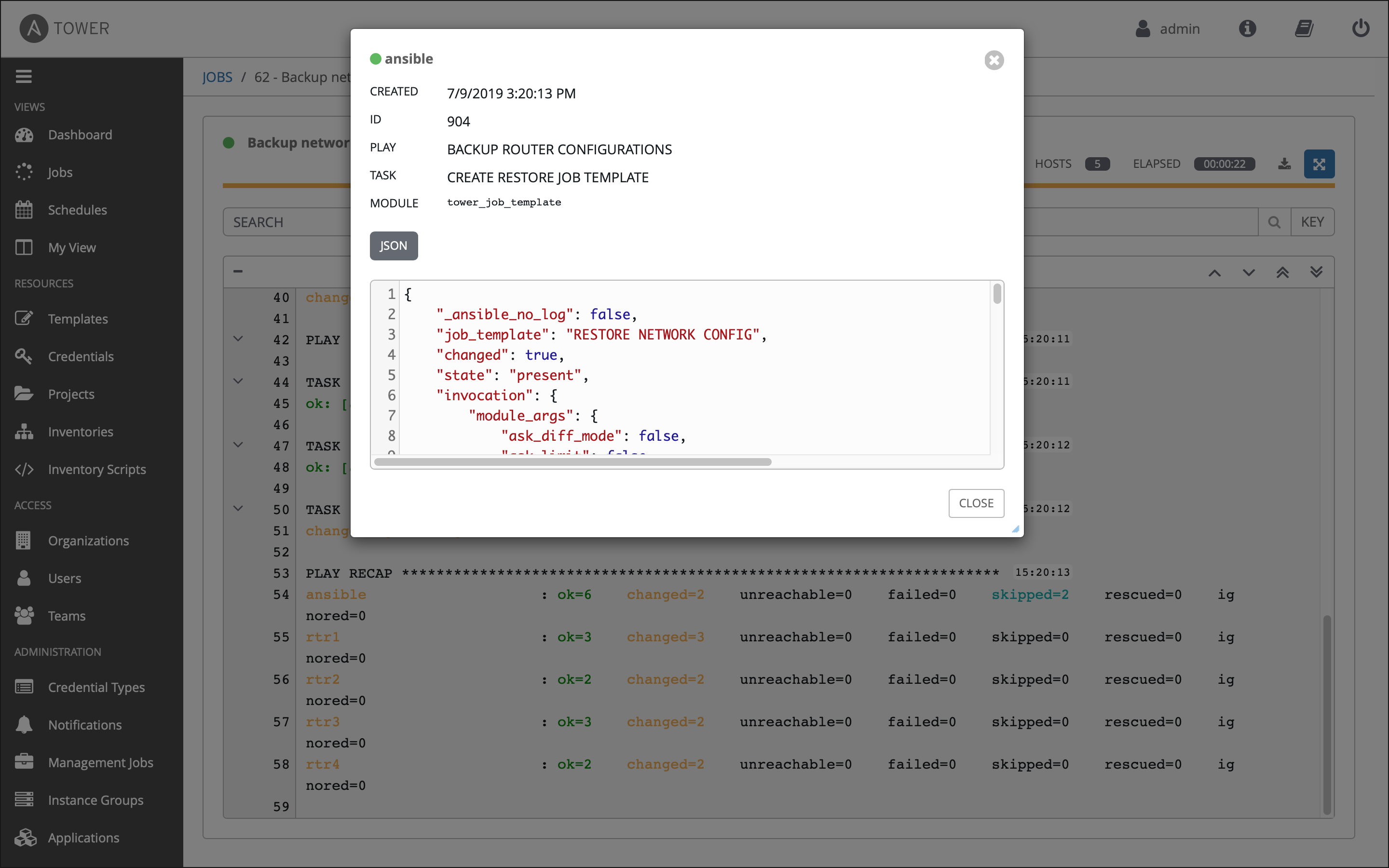 task details window