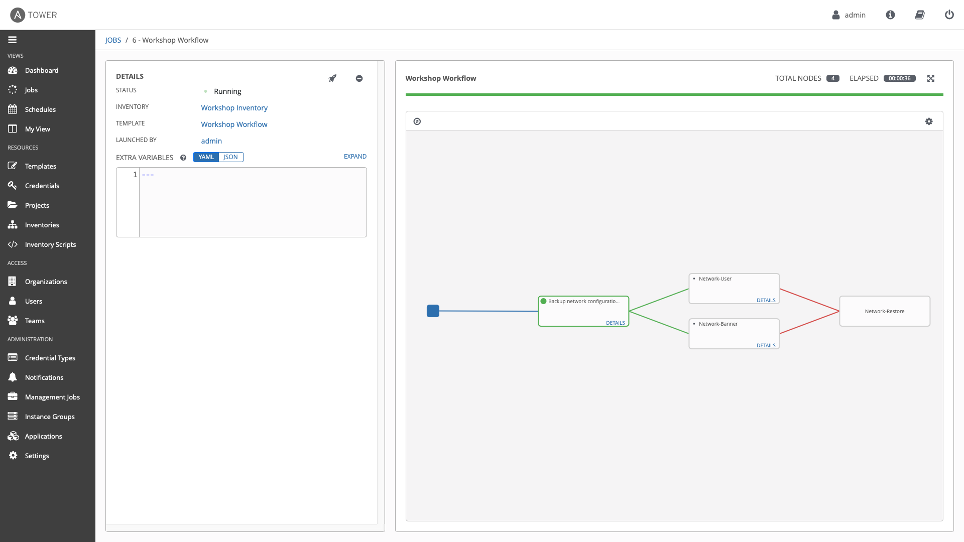 workflow job launched